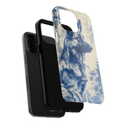 Blue Toile German Shepherd Scenic Tough Phone Case LavenderCeleste