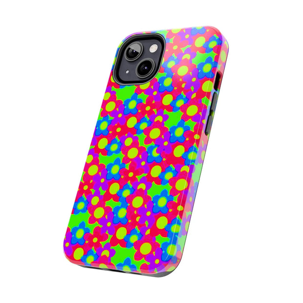 Retro Kawaii Bright Floral Pattern Tough Phone Case