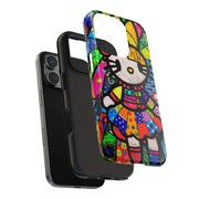 Pop Patchwork Kitty Tough Phone Case LavenderCeleste