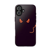 Neon Devil Eyes Tough Phone Case – Minimal Dark Glow Aesthetic Printify
