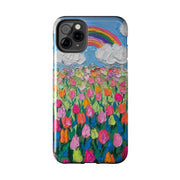 Rainbow Tulip Field Tough Phone Case LavenderCeleste