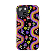 Groovy Mushroom Rainbow Tough Phone Case LavenderCeleste