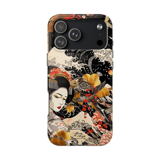 Golden Geisha Wave Japanese Art Tough Phone Case