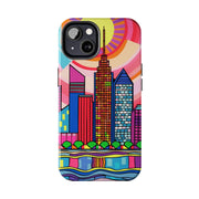 Tulsa Oklahoma Retro Pop Skyline Tough Phone Case LavenderCeleste