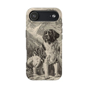 Saint Bernard Toile de Jouy Vintage Tough Phone Case LavenderCeleste