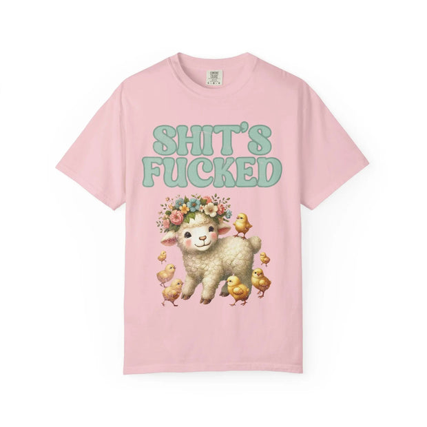 Shit’s Fucked Cute Lamb Comfort Colors T-Shirt LavenderCeleste