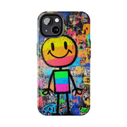 Rainbow Graffiti Smiley Tough Phone Case LavenderCeleste