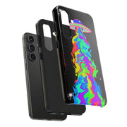 Psychedelic Neon UFO Abduction Tough Phone Case LavenderCeleste