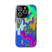 Trippy Technicolor Drip Retro Tough Phone Case LavenderCeleste