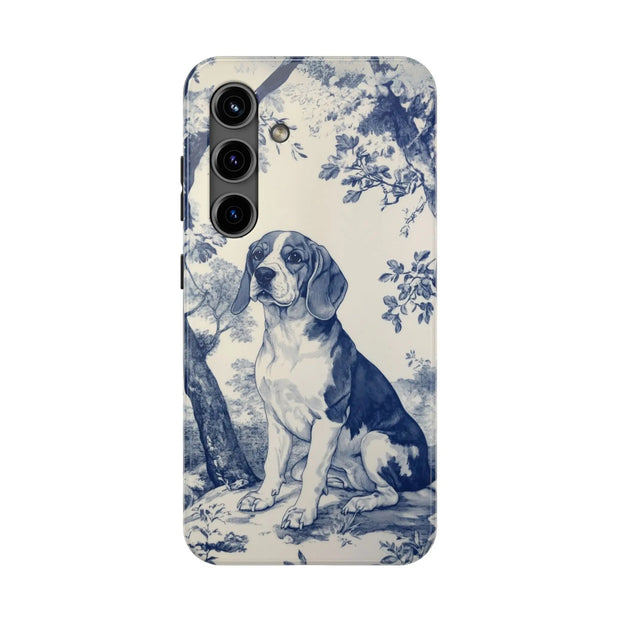 Blue Toile Beagle Country Scenic Tough Phone Case LavenderCeleste