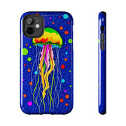 Vibrant Neon Jellyfish Cosmic Sea Tough Phone Case