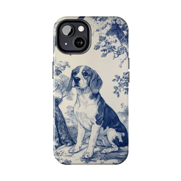 Blue Toile Beagle Country Scenic Tough Phone Case LavenderCeleste