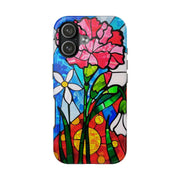 January Carnation Stained Glass Birth Flower Tough Phone Case
