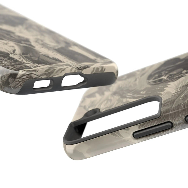 Saint Bernard Toile de Jouy Vintage Tough Phone Case LavenderCeleste