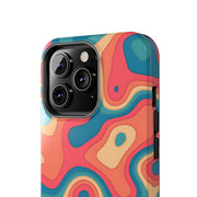 Retro Coral Abstract Mid-Century Tough Phone Case LavenderCeleste