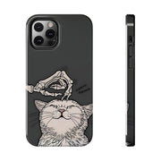 Skeleton Scratch Cat Gothic Humor Tough Phone Case LavenderCeleste