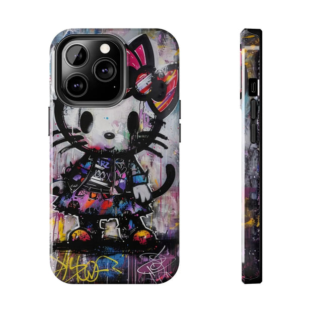 Goth Street Cat Pop Art Graffiti Tough Phone Case LavenderCeleste