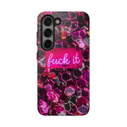 Hot Pink Glitter Neon “Fuck It” Tough Phone Case LavenderCeleste