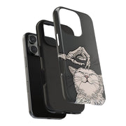 Skeleton Scratch Cat Gothic Humor Tough Phone Case LavenderCeleste