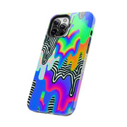 Trippy Technicolor Drip Retro Tough Phone Case LavenderCeleste