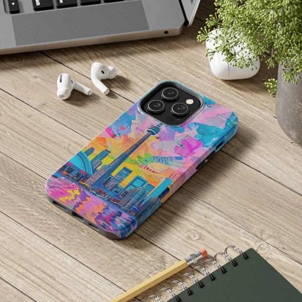 Toronto Pop Art Collage Skyline Tough Phone Case LavenderCeleste