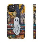 Sad Ghost on Park Bench Abstract Art Phone Case LavenderCeleste