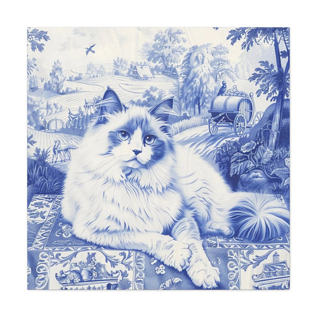 Ragdoll Toile Matte Canvas Art Print LavenderCeleste