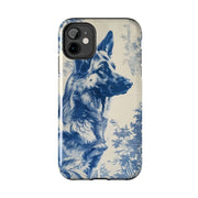 Blue Toile German Shepherd Scenic Tough Phone Case LavenderCeleste