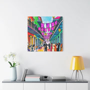 Vibrant New Orleans Jazz Street Matte Canvas – French Quarter Music Scene LavenderCeleste