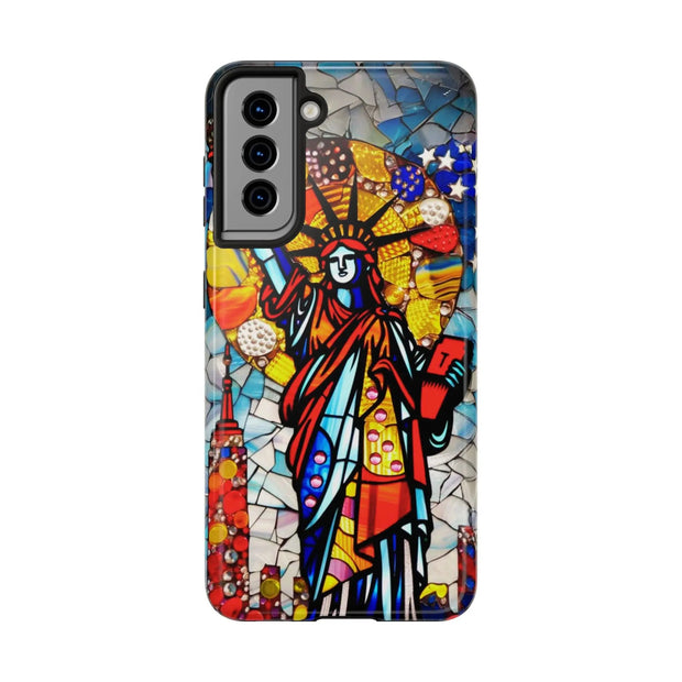 Statue of Liberty Mosaic Art Tough Phone Case LavenderCeleste