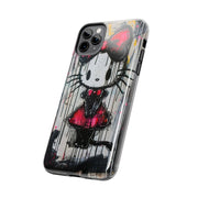 Goth Bow Cat Graffiti Pop Art Tough Phone Case LavenderCeleste