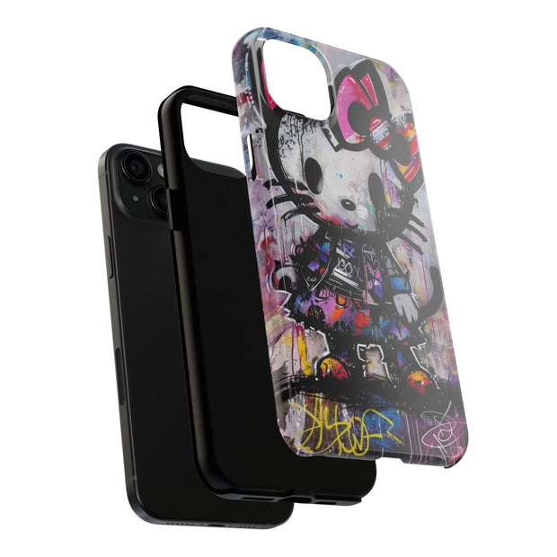 Goth Street Cat Pop Art Graffiti Tough Phone Case LavenderCeleste