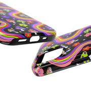 Groovy Mushroom Rainbow Tough Phone Case LavenderCeleste
