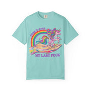There It Goes My Last Fuck Funny Unicorn Comfort Colors Tee LavenderCeleste