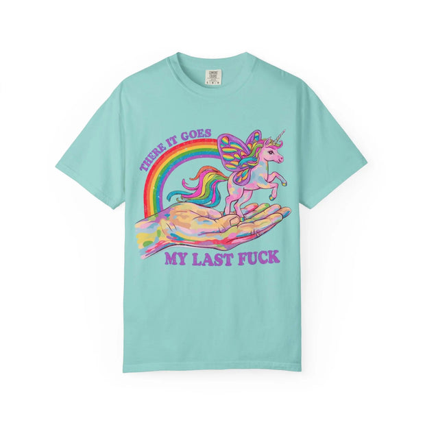There It Goes My Last Fuck Funny Unicorn Comfort Colors Tee LavenderCeleste