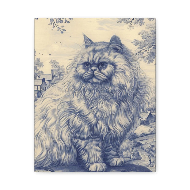 Persian Cat Canvas by Jouy Matte Canvas Art LavenderCeleste