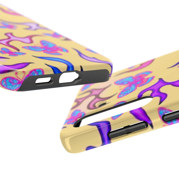 Y2K Butterfly Flames Retro Tough Phone Case LavenderCeleste