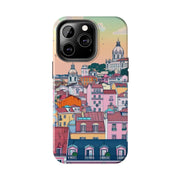 Lisbon Portugal Tough Phone Case – Pastel City Skyline Aesthetic