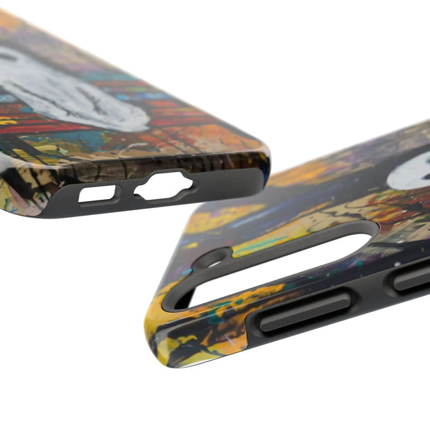 Sad Ghost on Park Bench Abstract Art Phone Case LavenderCeleste