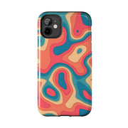 Retro Coral Abstract Mid-Century Tough Phone Case LavenderCeleste