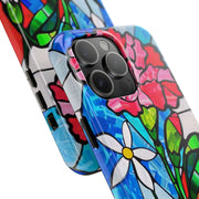 January Carnation Stained Glass Birth Flower Tough Phone Case