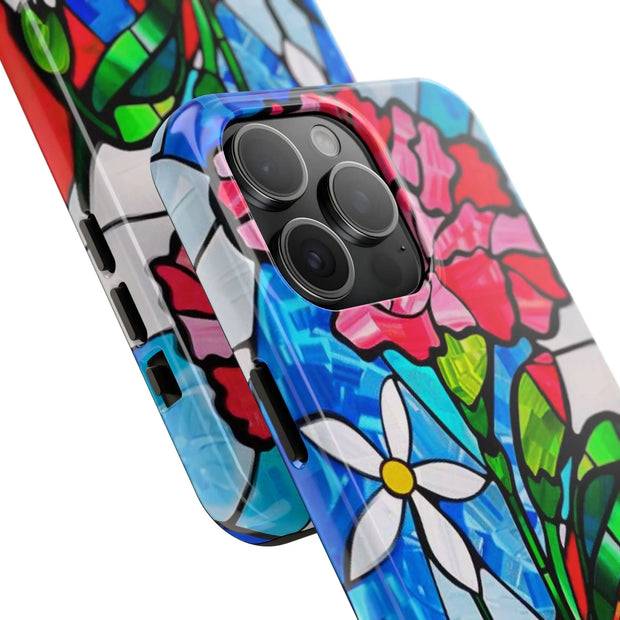 January Carnation Stained Glass Birth Flower Tough Phone Case