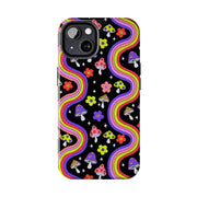 Groovy Mushroom Rainbow Tough Phone Case LavenderCeleste