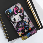 Goth Street Cat Pop Art Graffiti Tough Phone Case LavenderCeleste