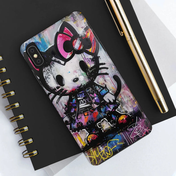 Goth Street Cat Pop Art Graffiti Tough Phone Case LavenderCeleste