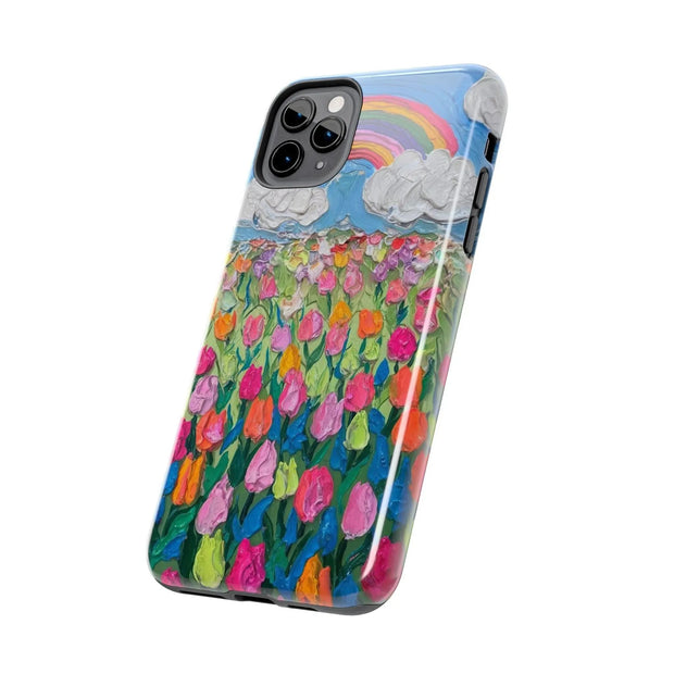 Rainbow Tulip Field Tough Phone Case LavenderCeleste