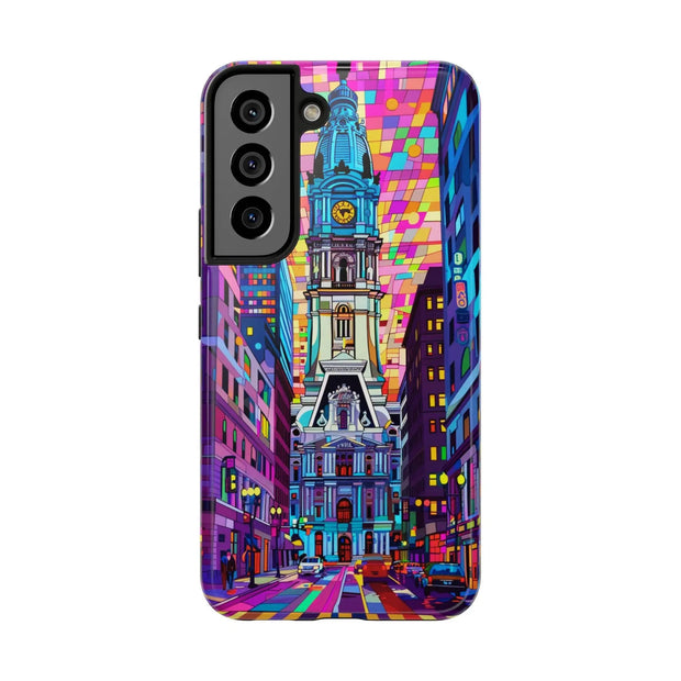 Philadelphia Pop Art Skyline Tough Phone Case LavenderCeleste