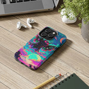Mothman Tough Phone Case – Psychedelic Neon Cryptid Aesthetic - LavenderCeleste
