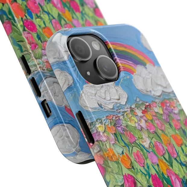 Rainbow Tulip Field Tough Phone Case LavenderCeleste