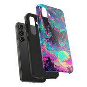 Mothman Tough Phone Case – Psychedelic Neon Cryptid Aesthetic - LavenderCeleste
